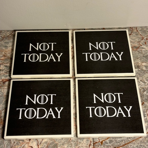 Game of Thrones “Not Today” Coaster Set of 4 GOT - Picture 5 of 7